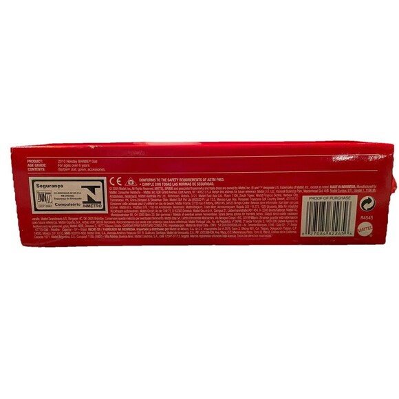 2010 Holiday Barbie Doll Red Cape White Dress Collectors Edition Mattel New Box - Picture 8 of 8